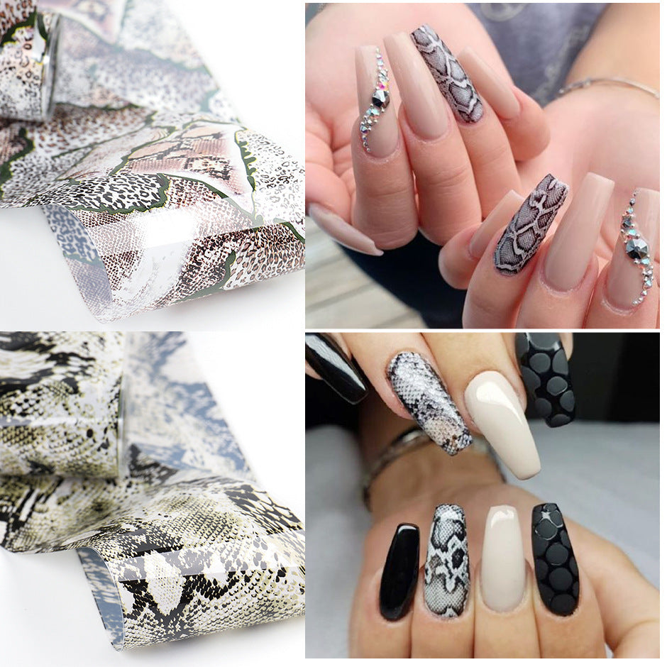 Snake Skin & Animal Print Nail Transfer Foil – Laser Paper Stickers for DIY & Salon Nail Art - HZ Mobile