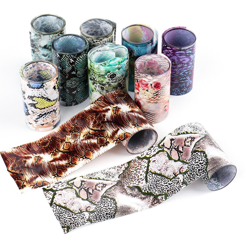 Snake Skin & Animal Print Nail Transfer Foil – Laser Paper Stickers for DIY & Salon Nail Art - HZ Mobile