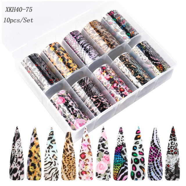 Snake Skin & Animal Print Nail Transfer Foil – Laser Paper Stickers for DIY & Salon Nail Art - HZ Mobile