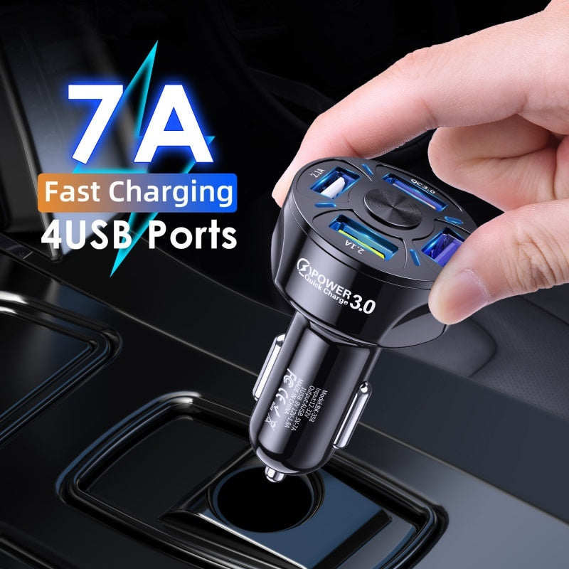 Fast Charge Car Charger One For Four Car Mobile Phone Charger Car Charger - HZ Mobile