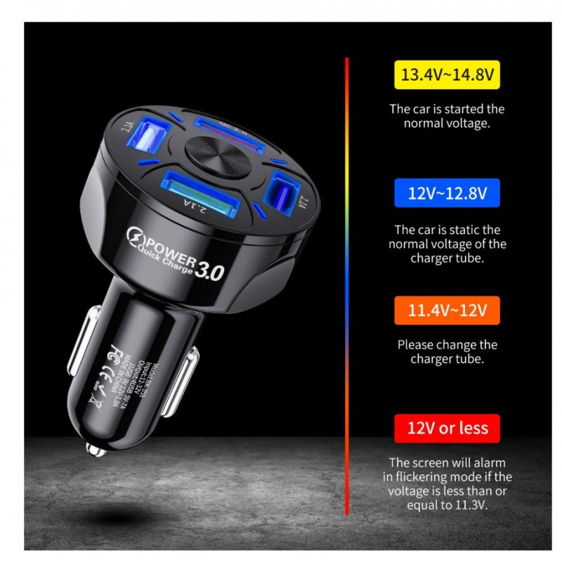 Fast Charge Car Charger One For Four Car Mobile Phone Charger Car Charger - HZ Mobile