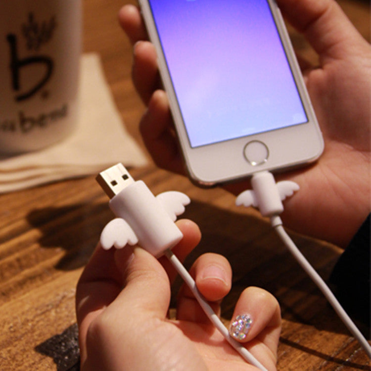 Angel Creative Simple Data Cable Protective Cover Bat Mobile Phone Headset Charging Cable Anti-Breaking Protective Cover - HZ Mobile