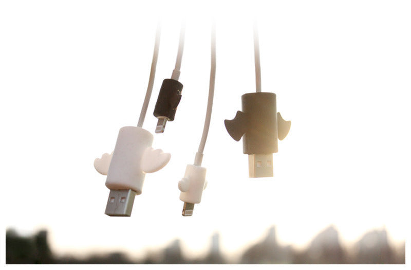 Angel Creative Simple Data Cable Protective Cover Bat Mobile Phone Headset Charging Cable Anti-Breaking Protective Cover - HZ Mobile