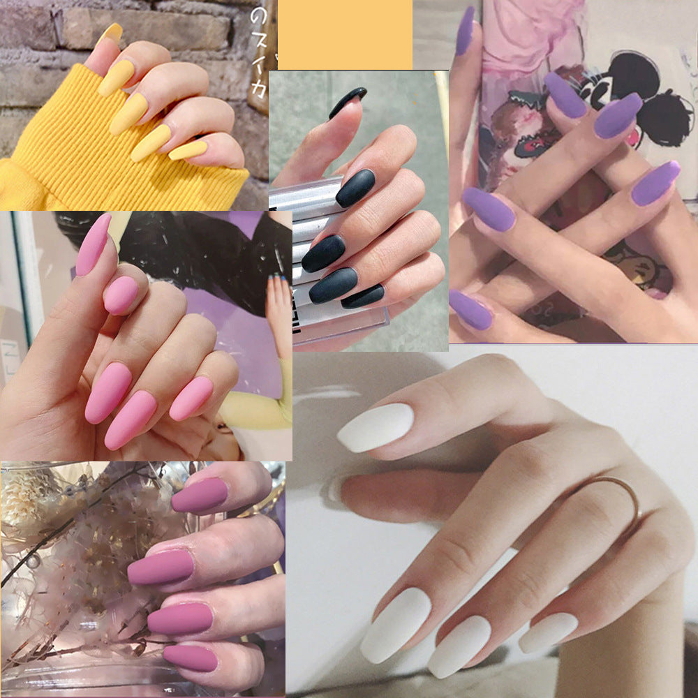 Autumn & Winter Frosted Ballet Fake Nails – Waterproof Press-On Tips with Stylish Personality Design - HZ Mobile