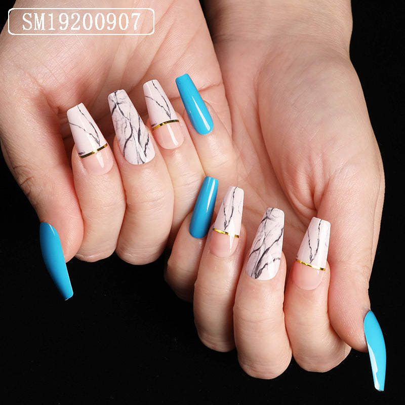 Ballet Coffin Fake Nails – Long Press-On Acrylic Nail Tips for Salon & DIY Manicure - HZ Mobile