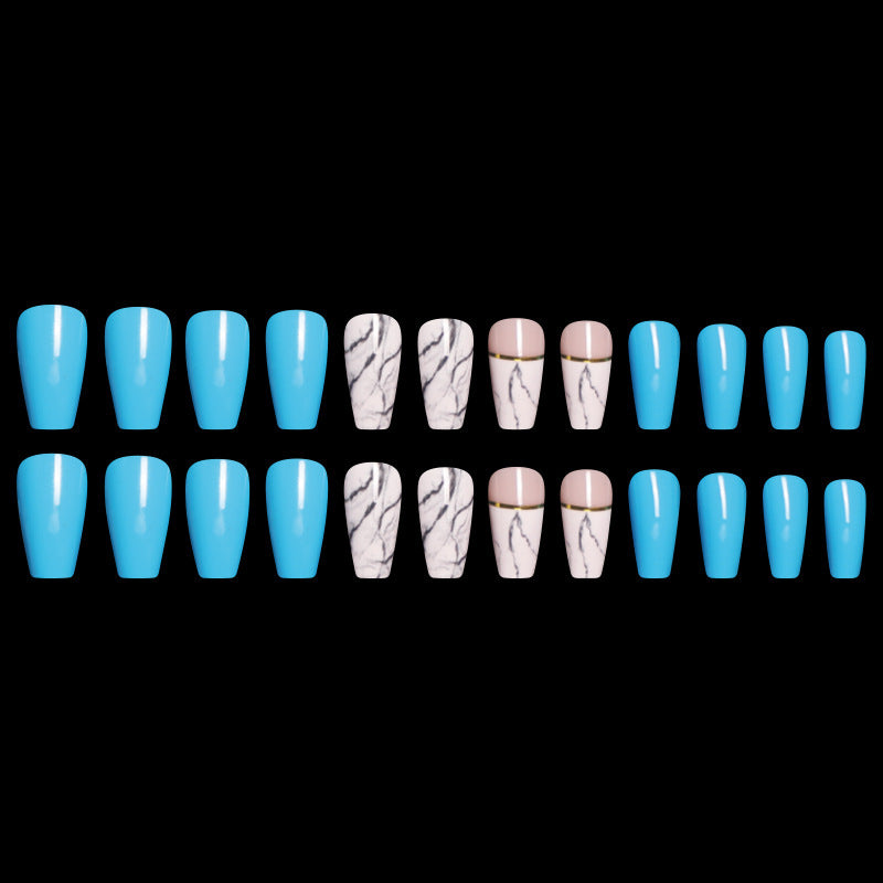Ballet Coffin Fake Nails – Long Press-On Acrylic Nail Tips for Salon & DIY Manicure - HZ Mobile