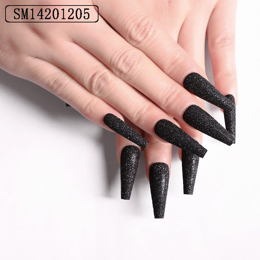 Finished Nail Art Set – Glitter Sugar Snow Powder Wearable Press-On Nails for DIY & Salon - HZ Mobile