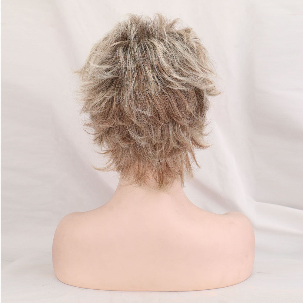 Golden Brown Melange Short Wig – Natural-Look Short Hair for Women - HZ Mobile