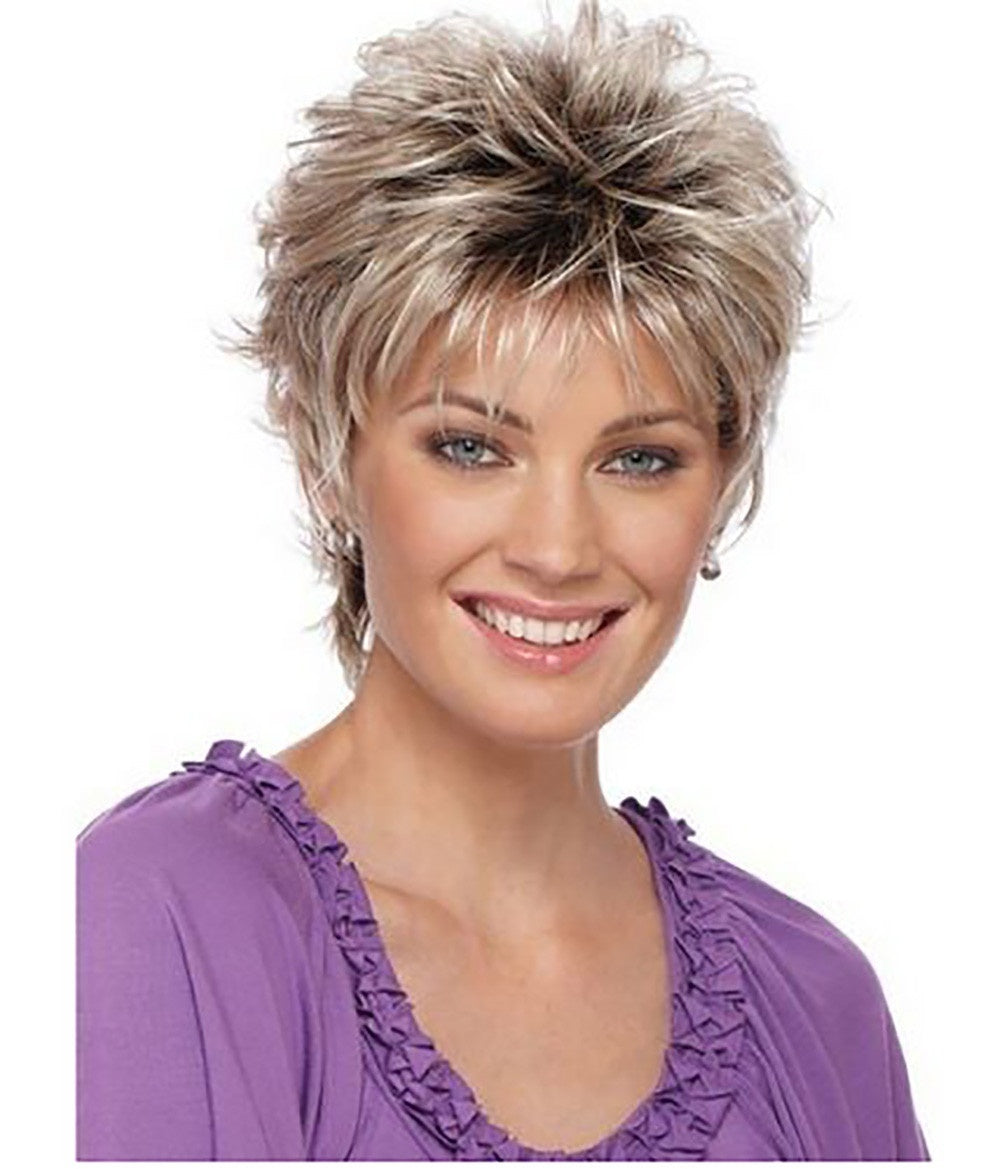 Golden Brown Melange Short Wig – Natural-Look Short Hair for Women - HZ Mobile