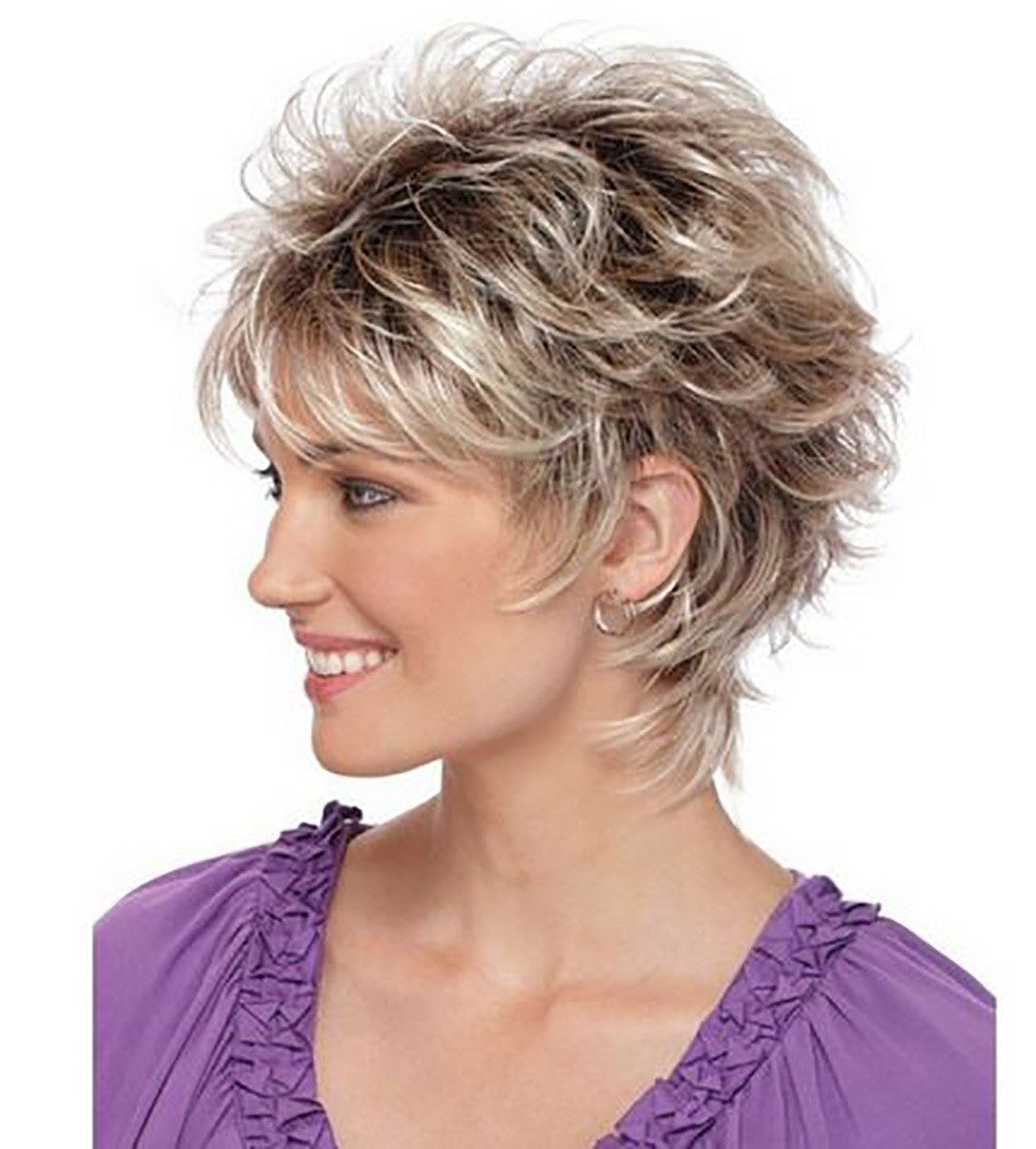Golden Brown Melange Short Wig – Natural-Look Short Hair for Women - HZ Mobile