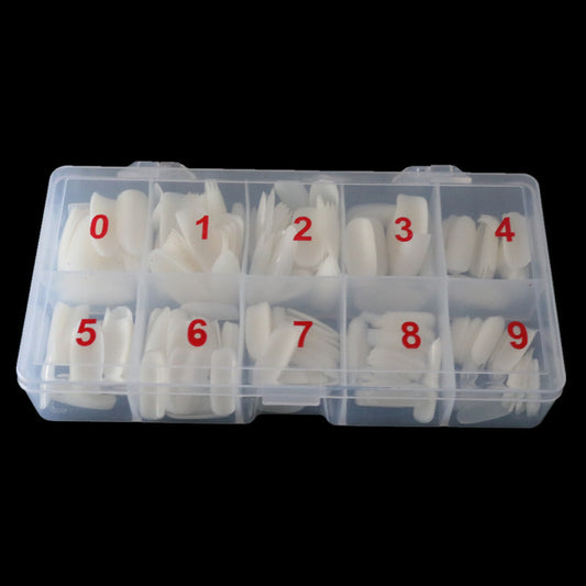 500 Pcs Nail Art Armor Tips – Transparent & Natural Full/Half Cover Fake Nail Pieces with French Style - HZ Mobile