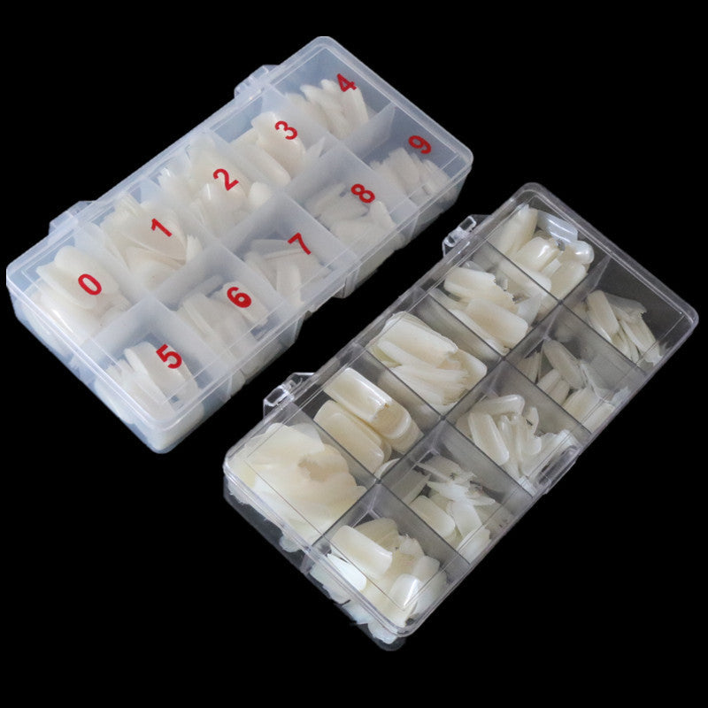 500 Pcs Nail Art Armor Tips – Transparent & Natural Full/Half Cover Fake Nail Pieces with French Style - HZ Mobile