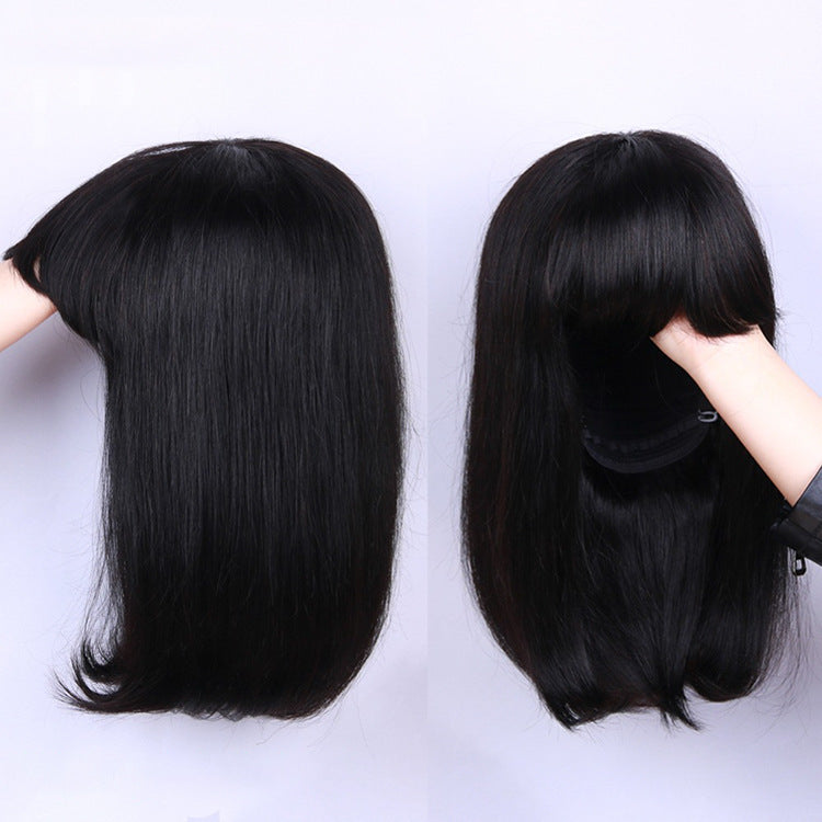 UNice Full Machine Human Hair Wig – Natural Black Glueless Wig for Black Women - HZ Mobile