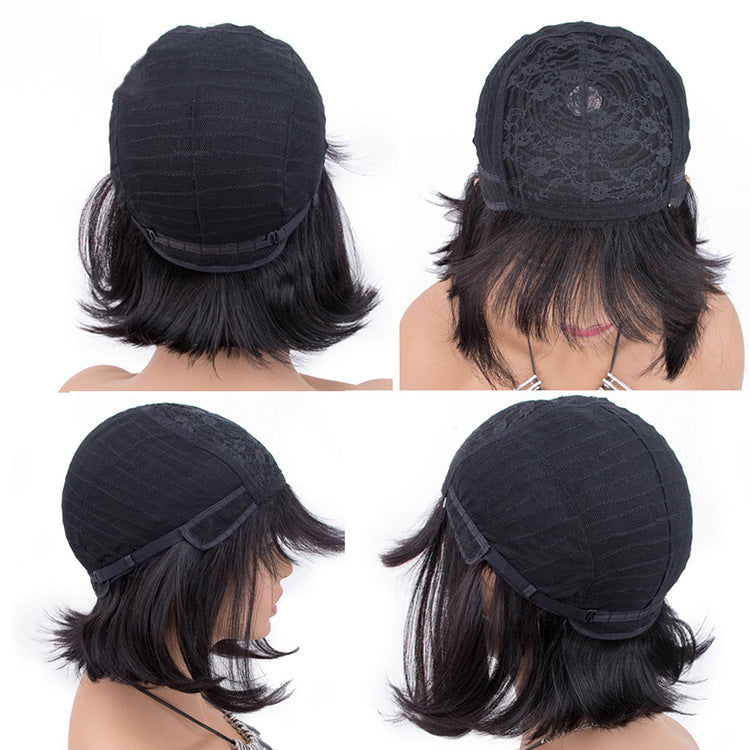 UNice Full Machine Human Hair Wig – Natural Black Glueless Wig for Black Women - HZ Mobile
