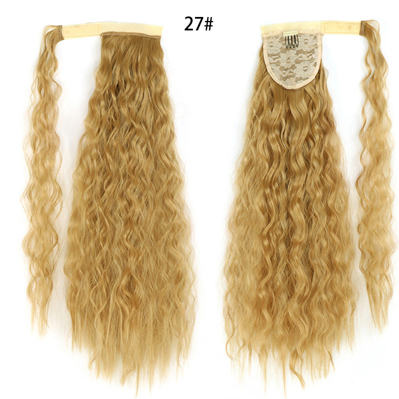 Water Wave Ponytail Wig – Velcro Wrap Synthetic High-Temperature Fiber - HZ Mobile