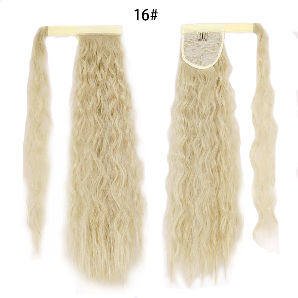 Water Wave Ponytail Wig – Velcro Wrap Synthetic High-Temperature Fiber - HZ Mobile
