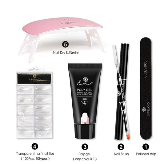 Quick Crystal Nail Extension Gel Set – Easy Builder Gel Kit for DIY & Salon Manicure - HZ Mobile