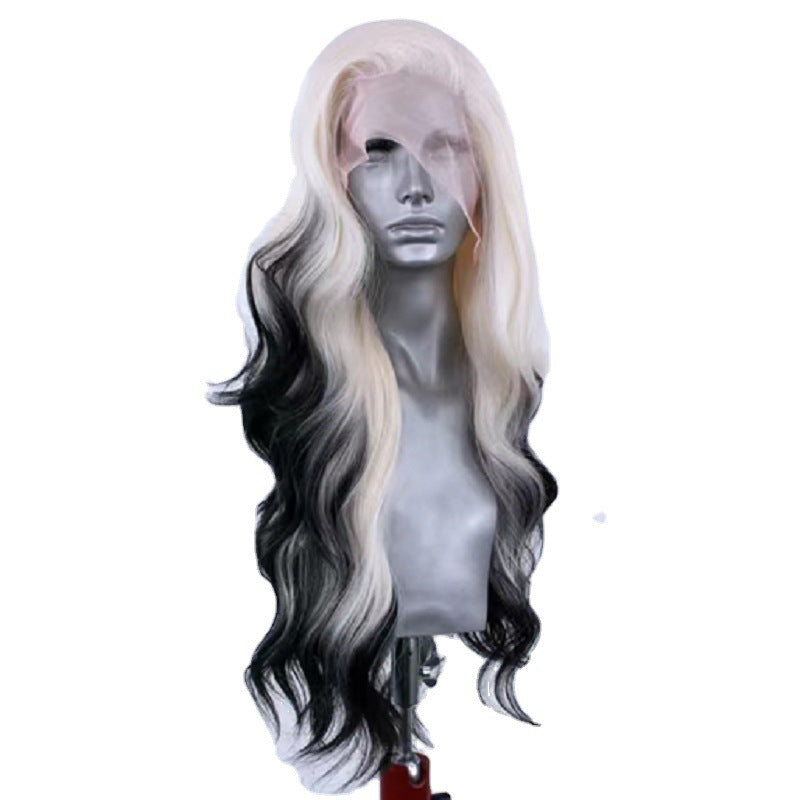 Light Gold Black Gradient Synthetic High Temperature Silk Role-playing Hair - HZ Mobile