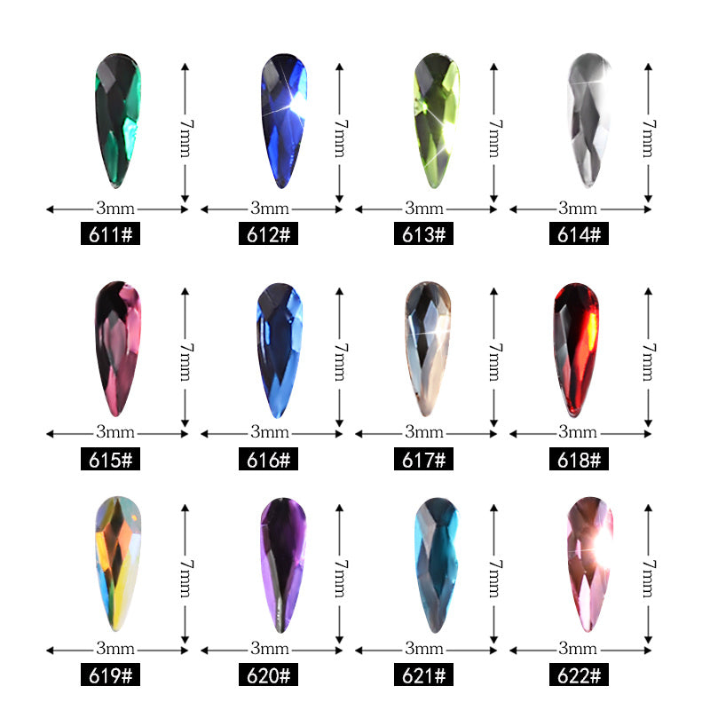 10 Pcs 3D Water Drop Rhinestones – Glitter Nail Art Decorations for DIY & Professional Manicure - HZ Mobile