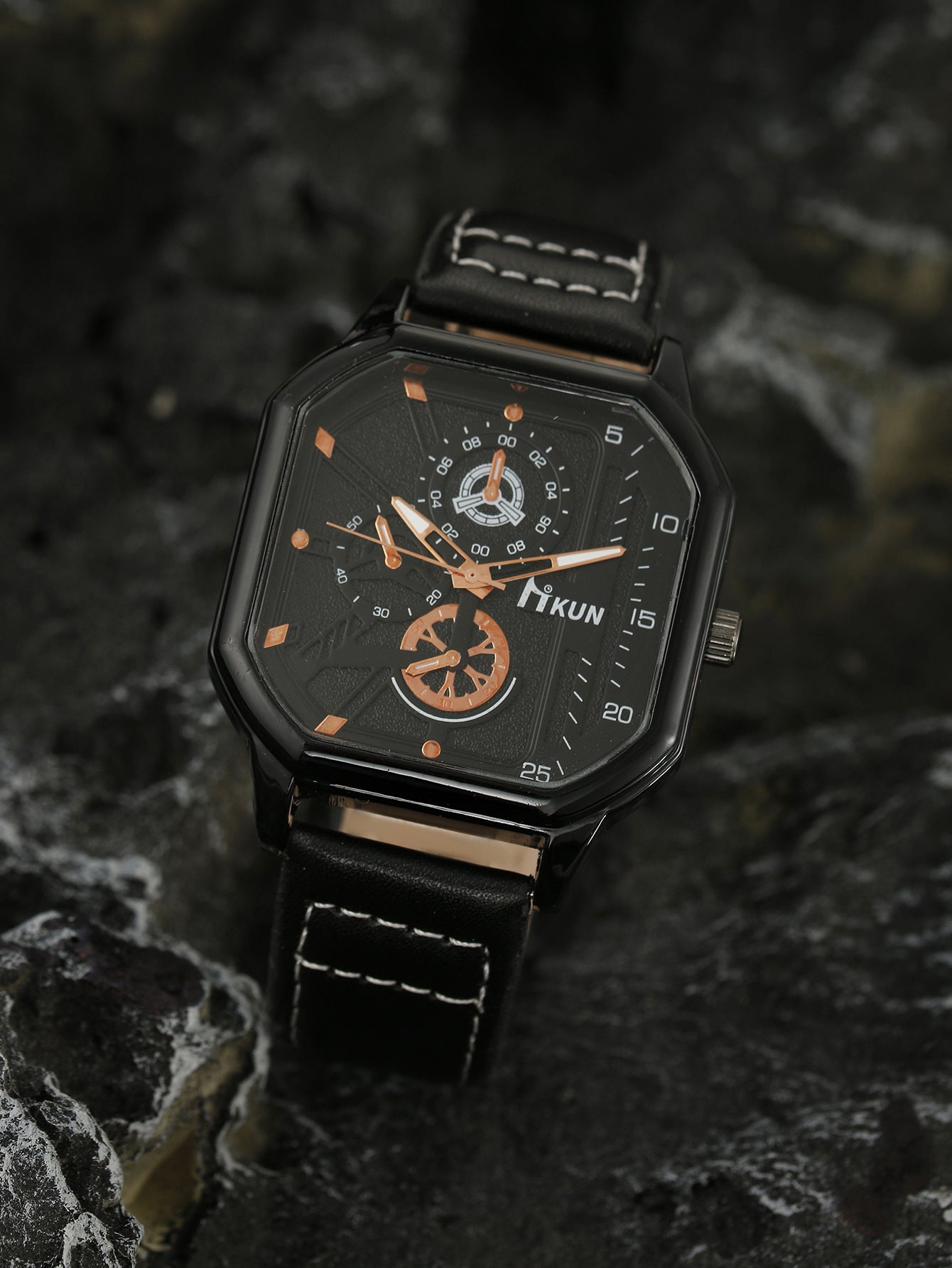 Double-Layer Square Shell Casual Men’s Watch Set – HZ Mobile - HZ Mobile