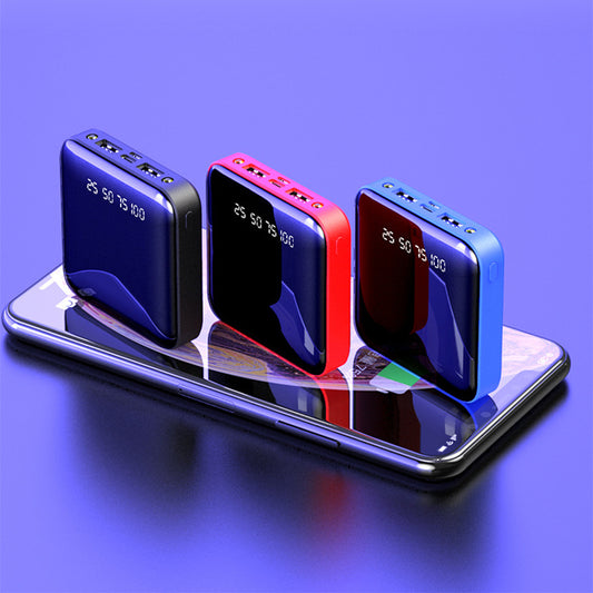 Mini Power Bank 20000 MAh Portable Mirror Digital Display Power Bank - HZ Mobile