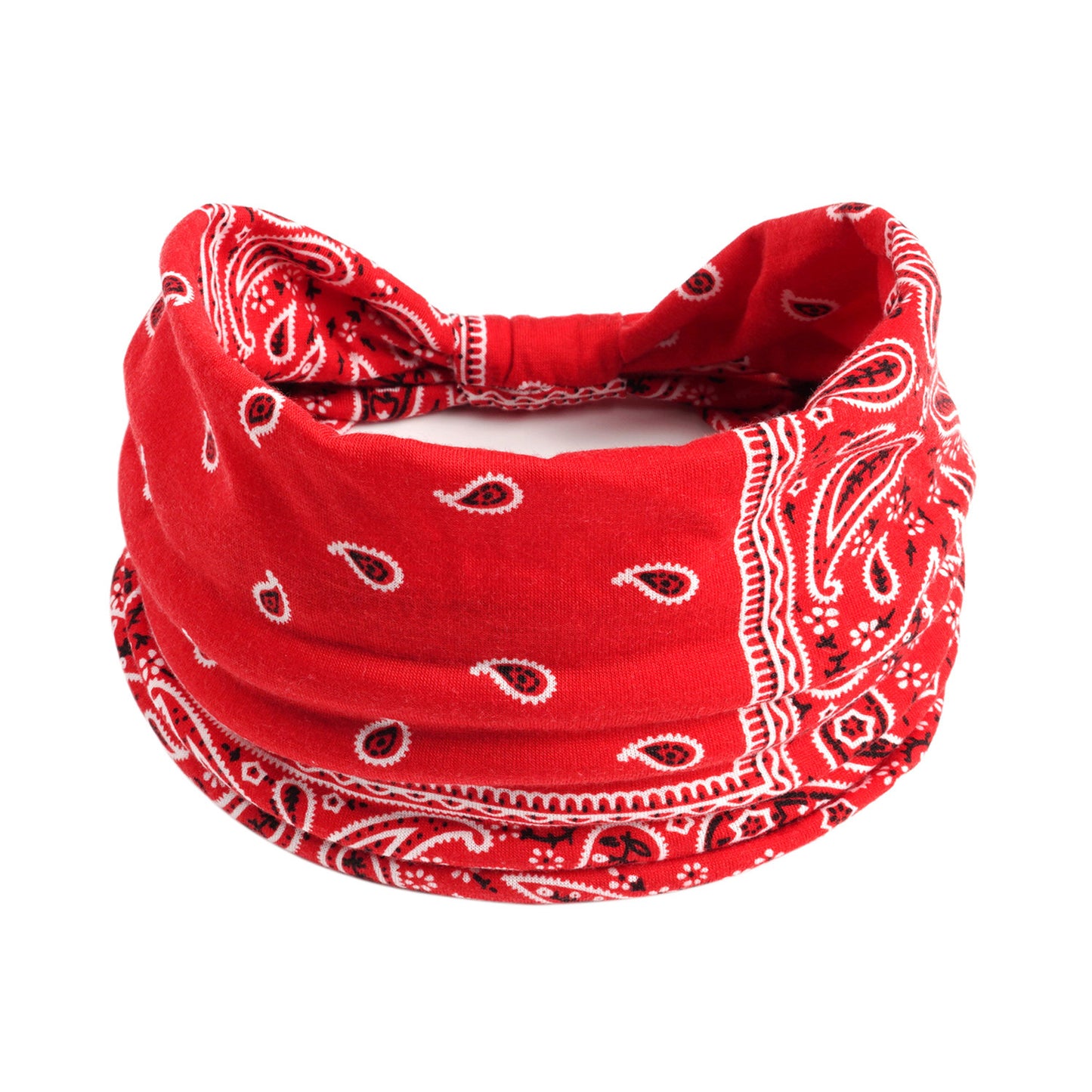 Bohemian Yoga Sports Headband – Cashew Print, Sweat-Absorbent & Non-Slip Elastic Hairband - HZ Mobile