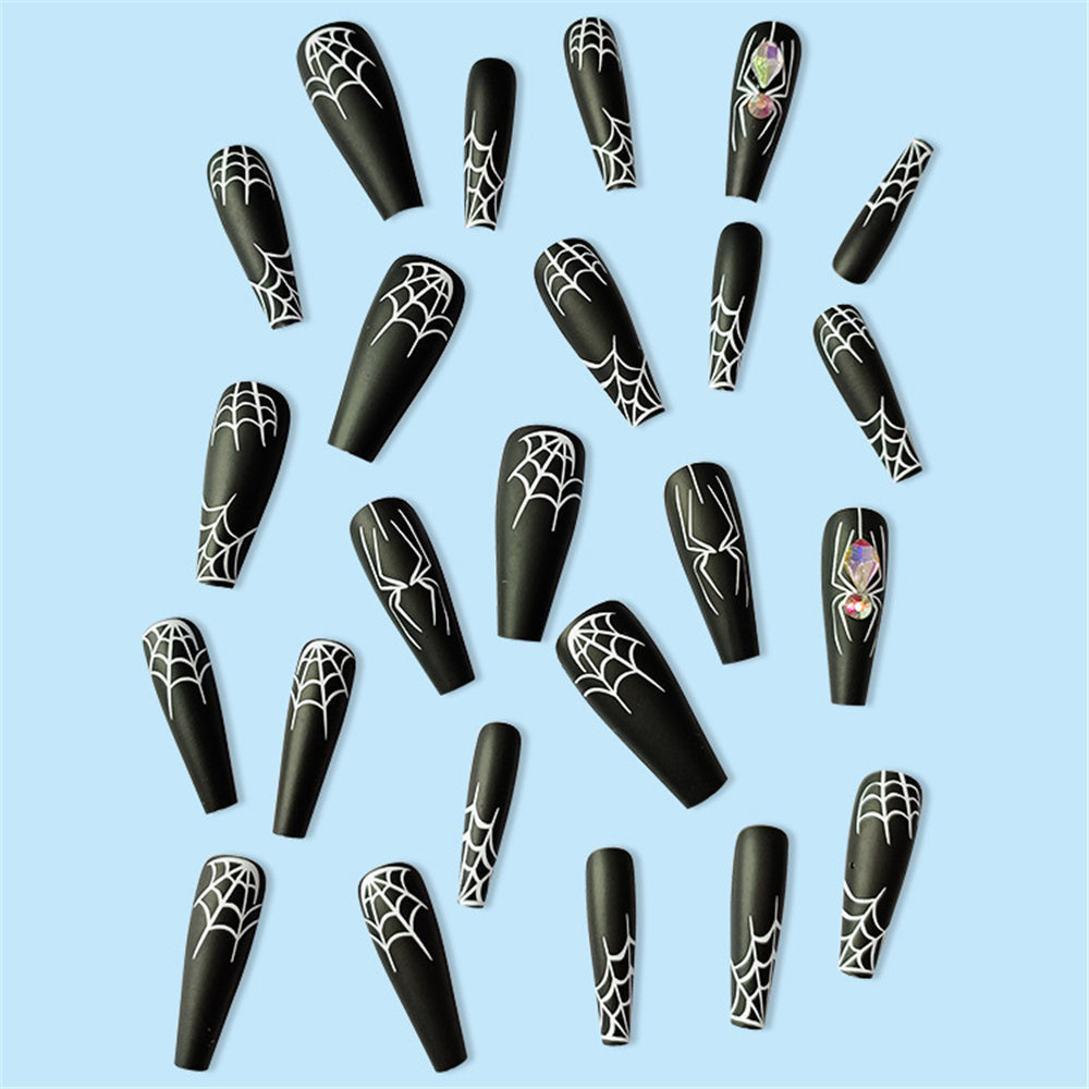 Dark Spider Halloween Fake Nails – Sweet & Cool Press-On Armor Tips for DIY & Party Manicure - HZ Mobile