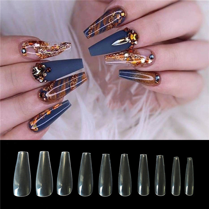 500 Pcs Transparent Natural Ballet Fake Nails – Full Cover Acrylic Nail Tips for DIY & Salon Use - HZ Mobile