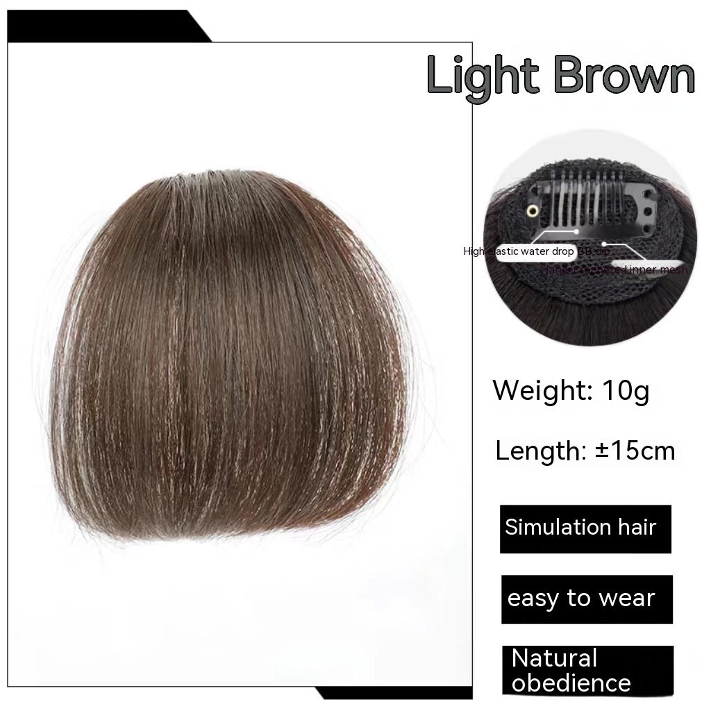 Natural Straight Bangs Hairpiece – Seamless Invisible Clip-In Fringe Wig - HZ Mobile