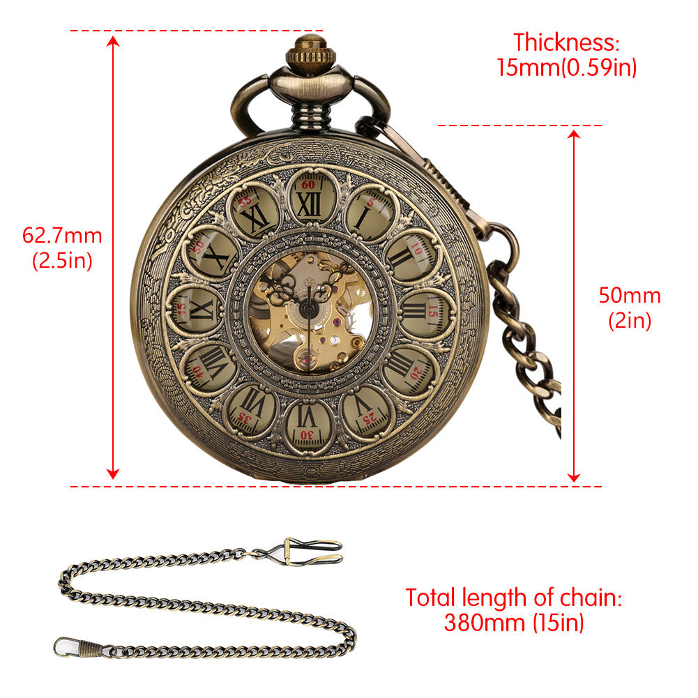 Hollow Pumpkin Ball Flip Mechanical Pocket Watch - HZ Mobile