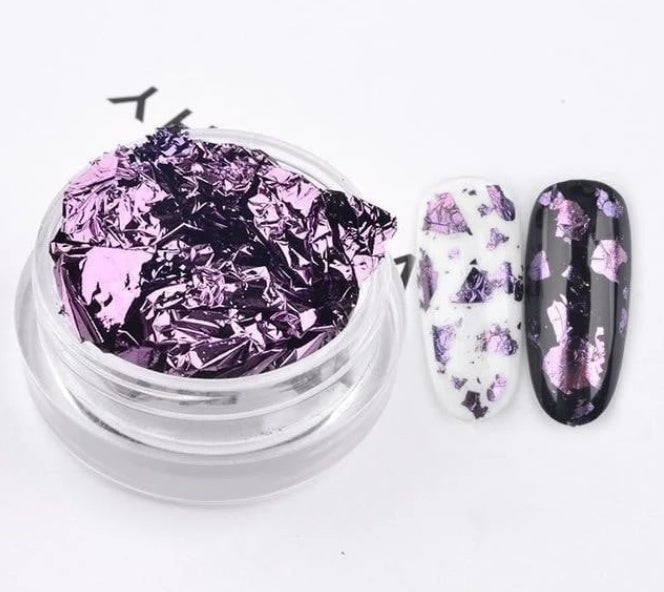 Tin Foil Nail Art Fragments – Metallic Nail Jewelry Flakes for DIY Acrylic & Gel Designs - HZ Mobile