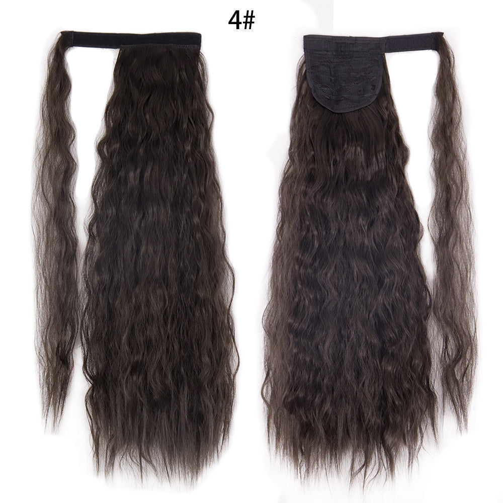 Water Wave Ponytail Wig – Velcro Wrap Synthetic High-Temperature Fiber - HZ Mobile