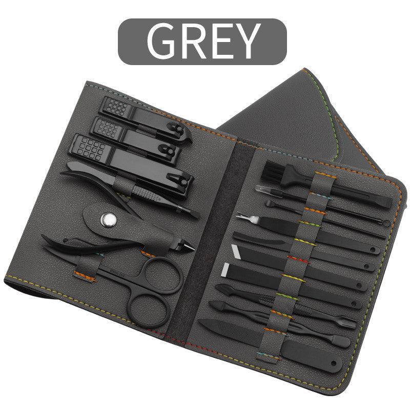 16pcs Professional Manicure & Pedicure Set – Nail Clippers, Trimmers, Ear Pick & Grooming Tools with Travel Case - HZ Mobile