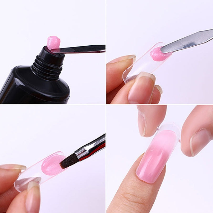 100 Pcs Crystal Transparent False Nails with Solid-State Extension Glue – Easy DIY Nail Extensions - HZ Mobile