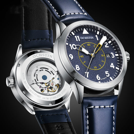 Metal Automatic Mechanical Leather Waterproof Men’s Luminous Watch – HZ Mobile - HZ Mobile