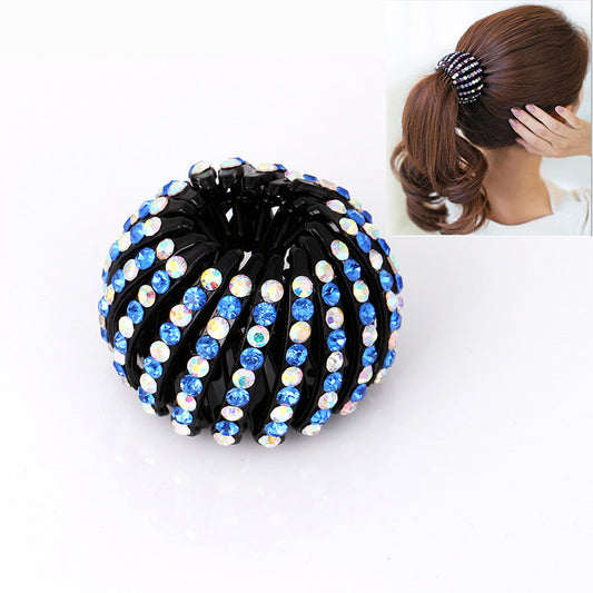 Bird’s Nest Rhinestone Hairpin – Colorful Ponytail Ball Clip & Elegant Hair Accessory - HZ Mobile