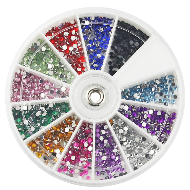 12 Colors Diamond Rhinestone Fake Nails – Sparkling Press-On Tips for DIY & Salon Manicure - HZ Mobile