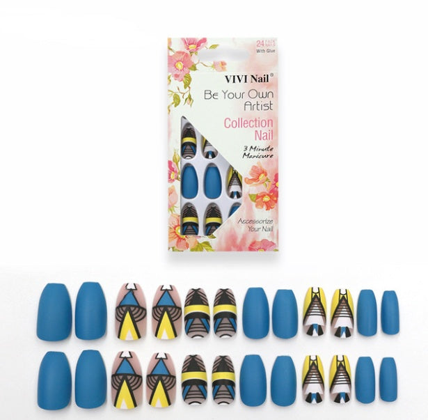 24 Pcs Matte Fake Nails – Full Cover Press-On Nail Sheets for DIY & Salon Manicure - HZ Mobile