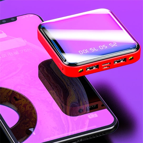 Mini Power Bank 20000 MAh Portable Mirror Digital Display Power Bank - HZ Mobile