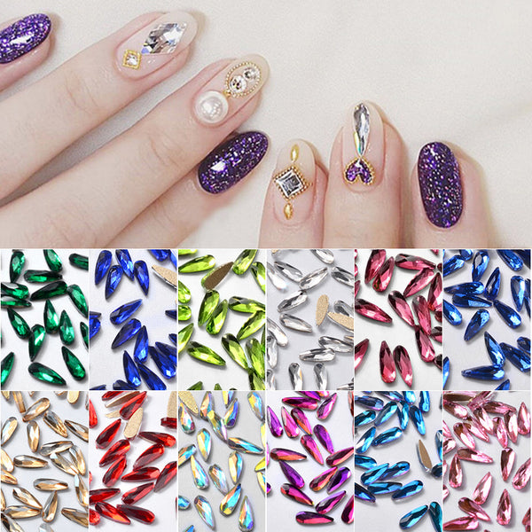 10 Pcs 3D Water Drop Rhinestones – Glitter Nail Art Decorations for DIY & Professional Manicure - HZ Mobile