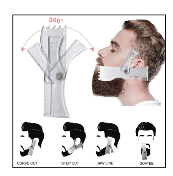 Multifunctional Beard Shaping Comb – Men’s Styling Template with Manual Rotating Edge - HZ Mobile