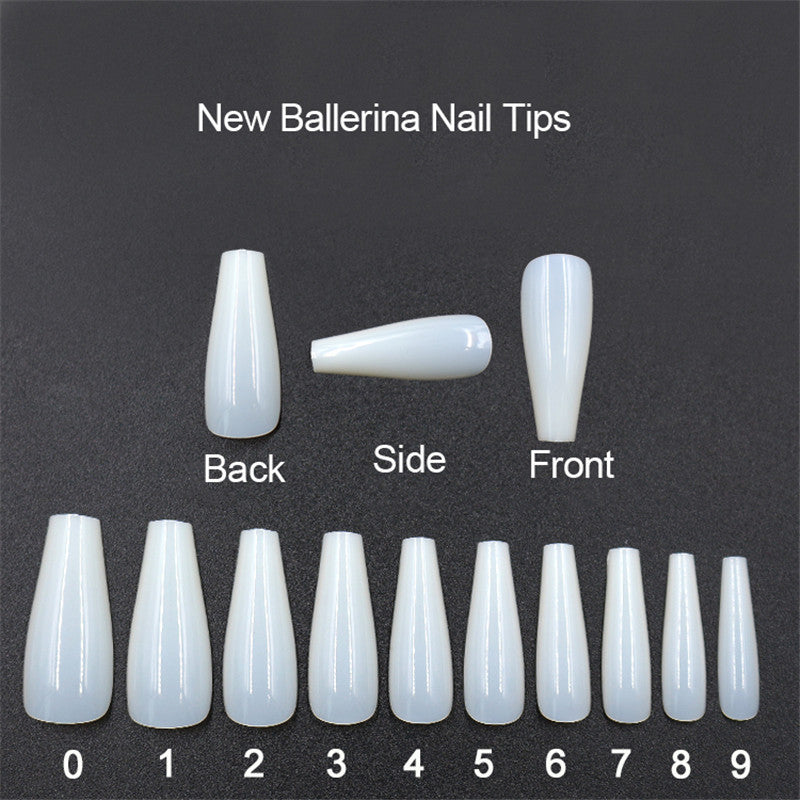 500 Pcs Transparent Natural Ballet Fake Nails – Full Cover Acrylic Nail Tips for DIY & Salon Use - HZ Mobile