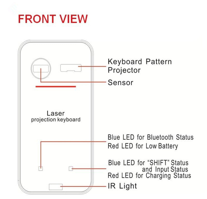 LEING FST Virtual Laser Keyboard Bluetooth Wireless Projector Phone Keyboard For Computer Pad Laptop With Mouse Function - HZ Mobile
