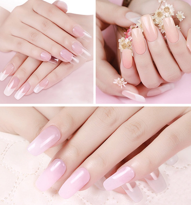 100 Pcs Crystal Transparent False Nails with Solid-State Extension Glue – Easy DIY Nail Extensions - HZ Mobile