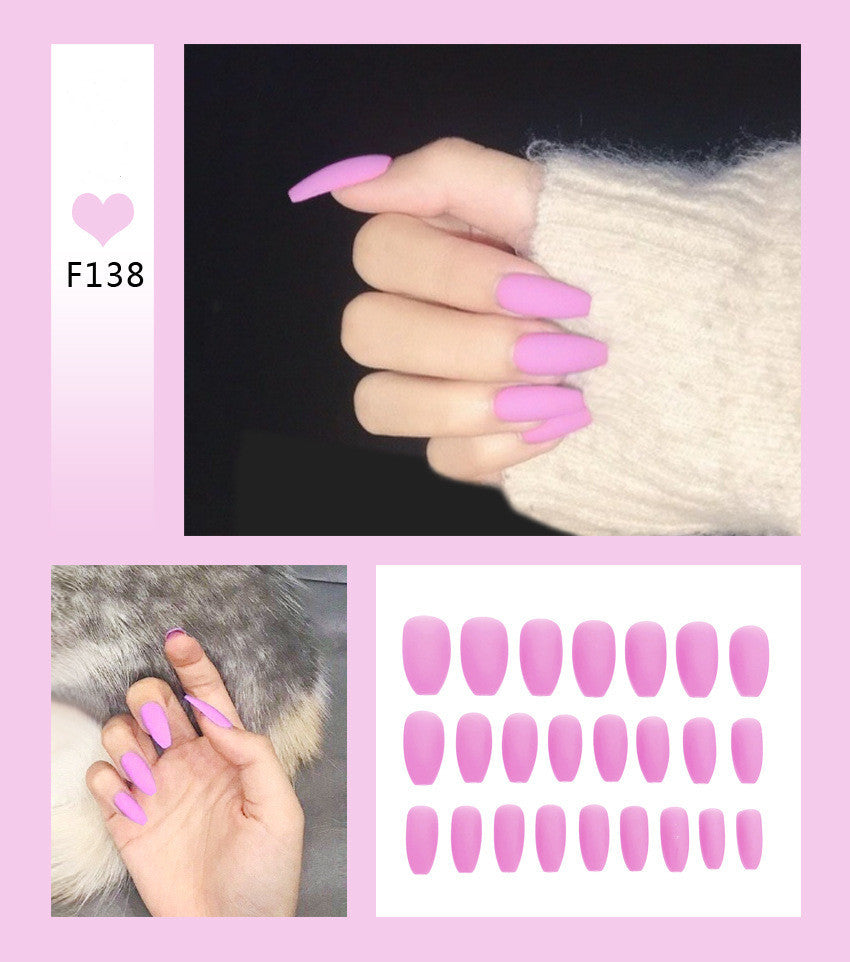 Nail Art Scrub Ballet Fake Nails – Matte Textured Press-On Tips for DIY & Salon Manicure - HZ Mobile