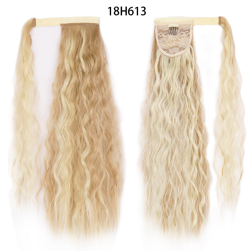 Water Wave Ponytail Wig – Velcro Wrap Synthetic High-Temperature Fiber - HZ Mobile
