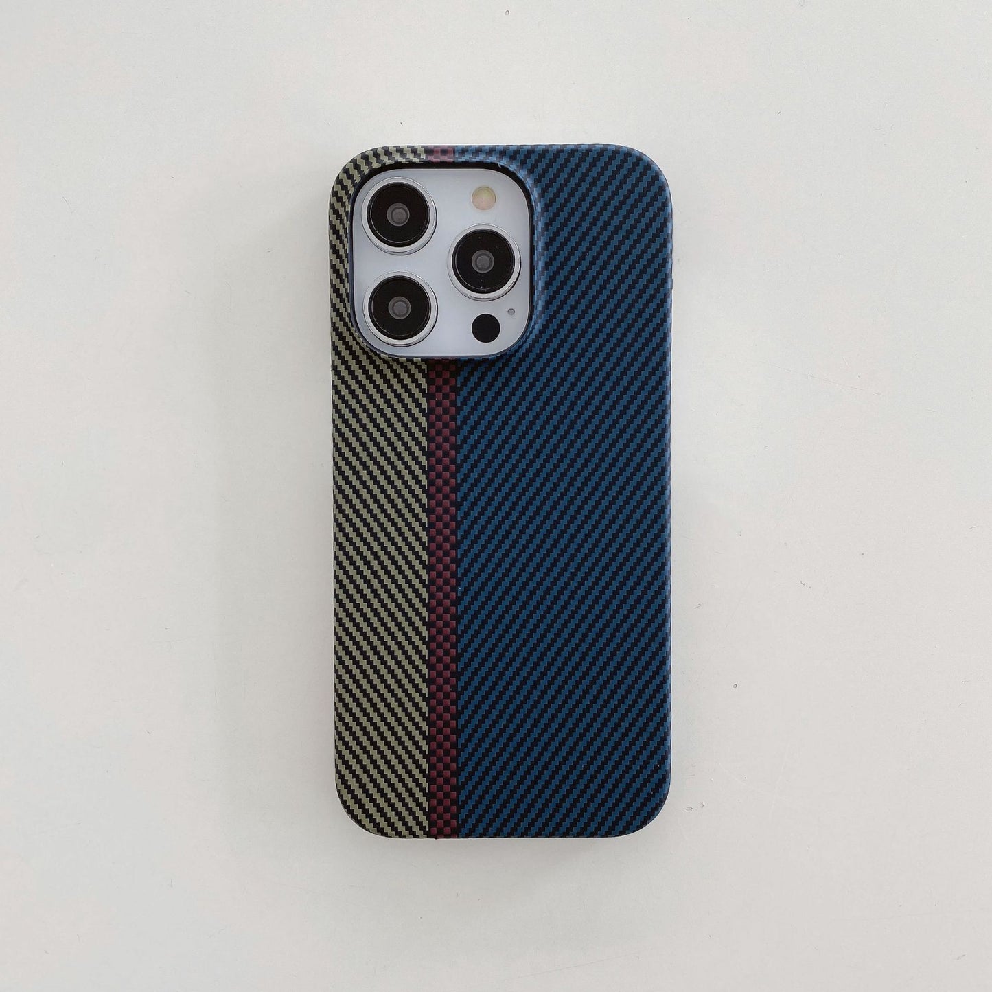 Carbon Fiber Striped iPhone Case – Hard Shell Protective Half Pack Phone Cover - HZ Mobile