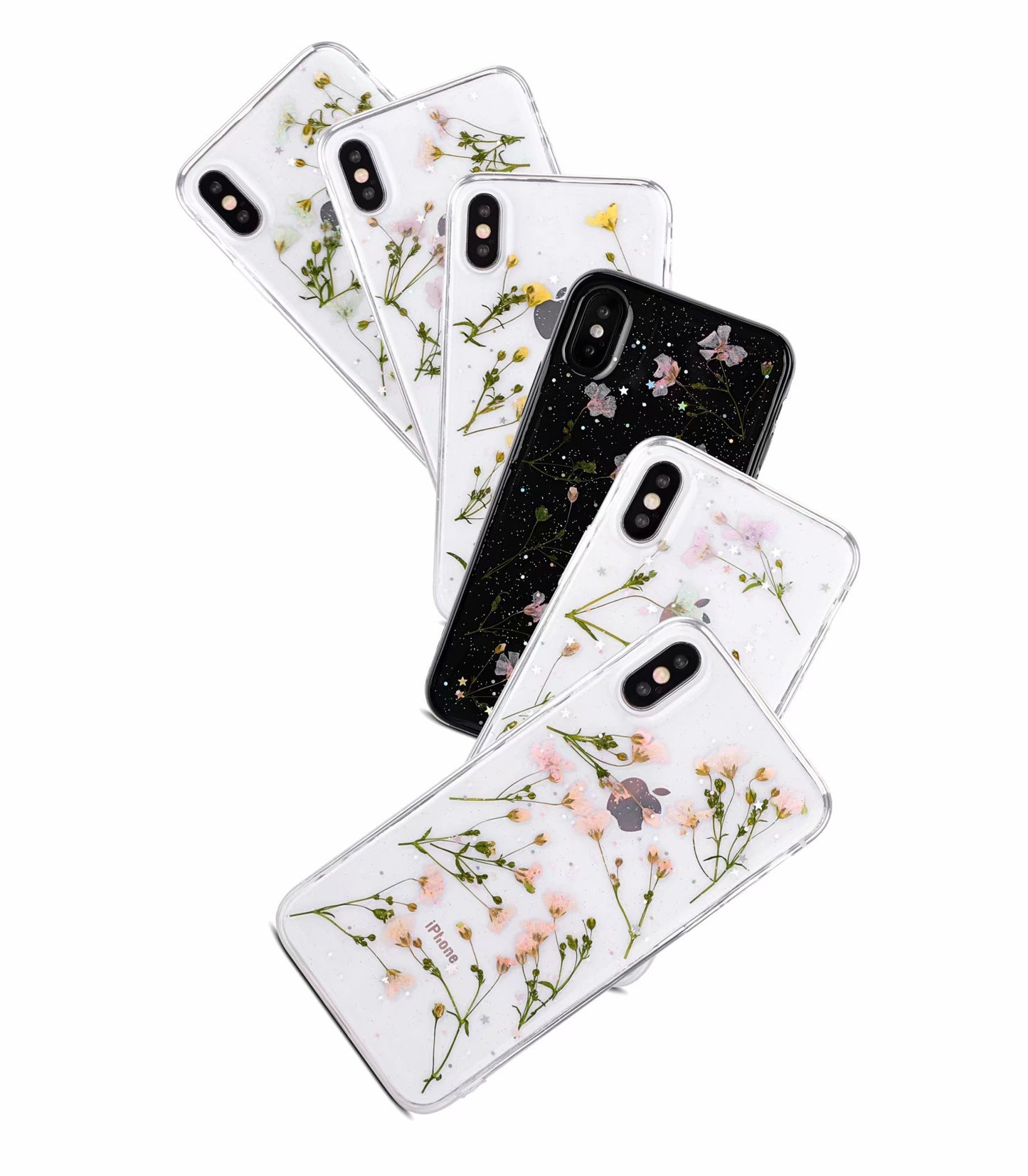 Small floral real flower anti-drop transparent protective cover - HZ Mobile