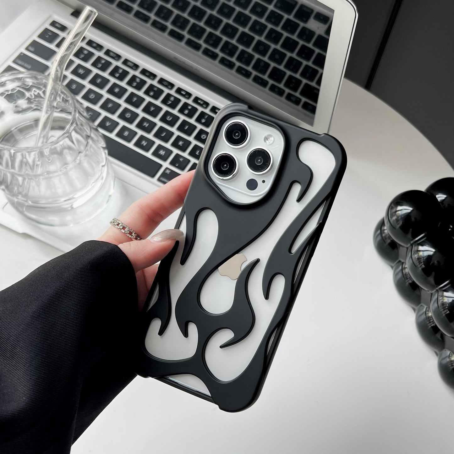 Electroplating Hollow Heat Dissipation Phone Case Flame Pattern High-grade Soft Shell - HZ Mobile