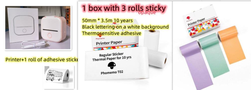 Portable Mini Thermal Label Printer Home Photo Printer Student Wrong Question Printer Bluetooth-compatible Mini Label Printer Price Tag - HZ Mobile
